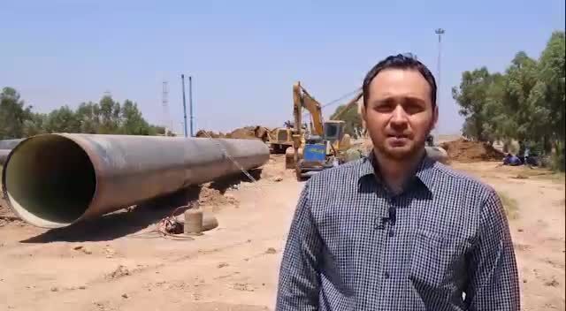 عملیات احداث “خط بای‌پس غدیر” تصفیه خانه شماره ۲ اهواز توسط سازمان آب و برق خوزستان 